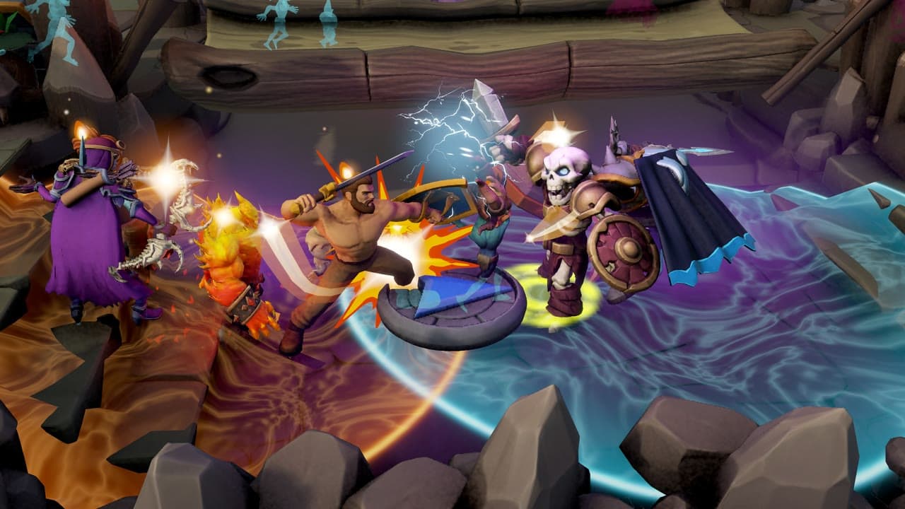 The clash: two troops meet in the middle of the board.